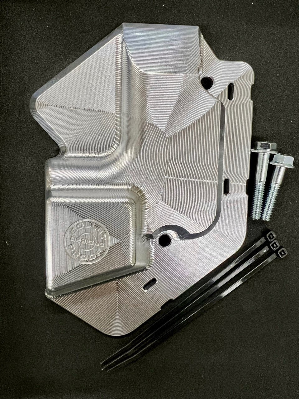 Bullet Proof Designs billet aluminum power valve cover protects 2-stroke KTM, Husqvarna, and GasGas engines from debris and impacts