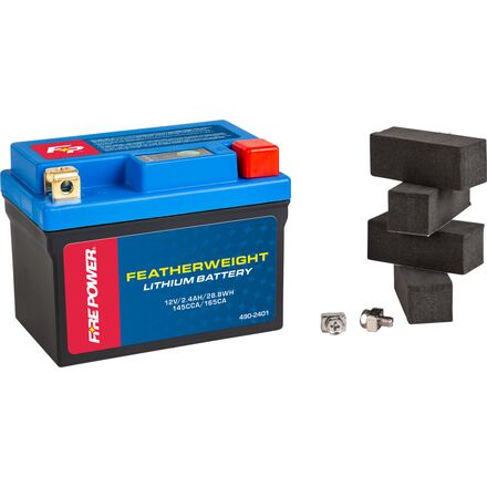 Freepower lithium battery with accessories on a white background