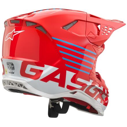 Red and White GasGas Helmet on a white background.