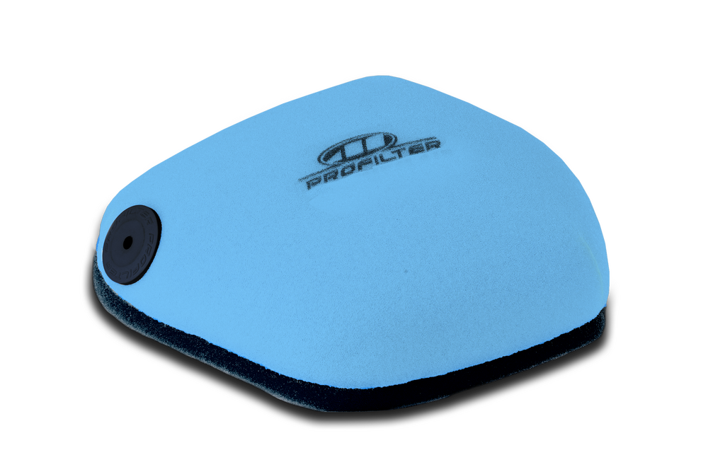 Blue air filter with ProFilter logo on a white background