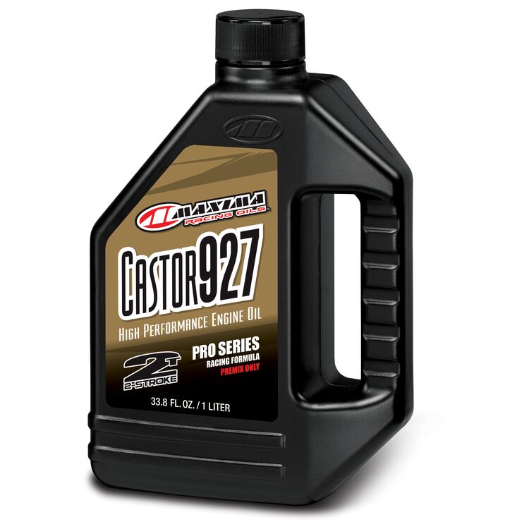 Maxima Castor 927 high performance engine oil bottle on a white background