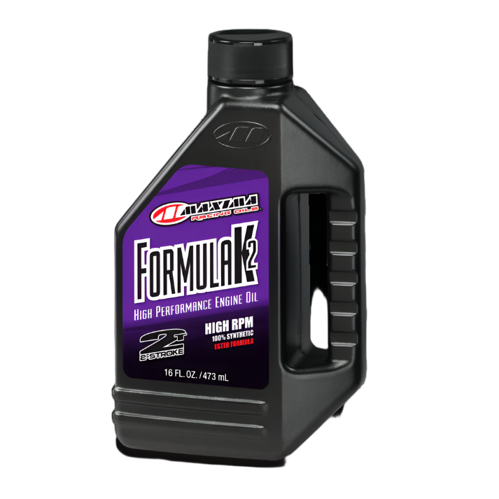 Maxima Formula K2 high performance engine oil bottle on a white background