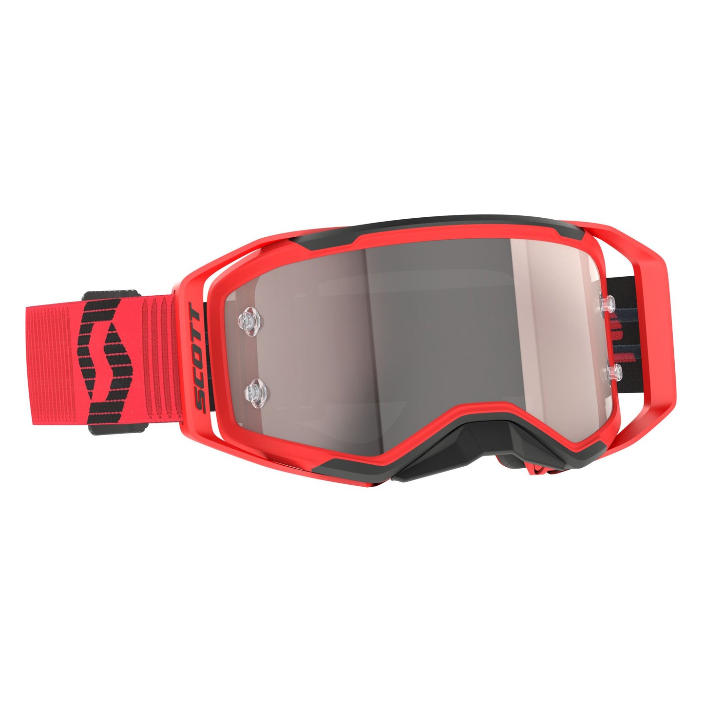 Scott Prospect 2.0 Red goggles with a black strap on a white background