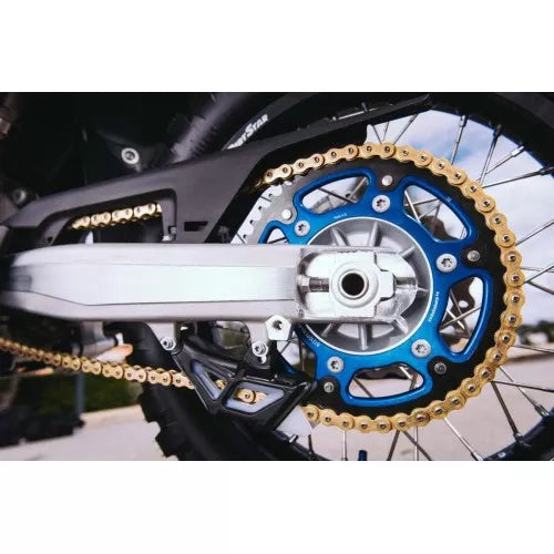 Supersprox Blue Rear Sprocket on white background.
