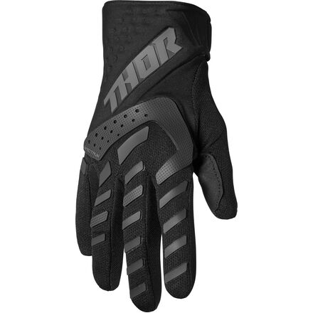 Black and gray glove with 'Thor' branding on a white background
