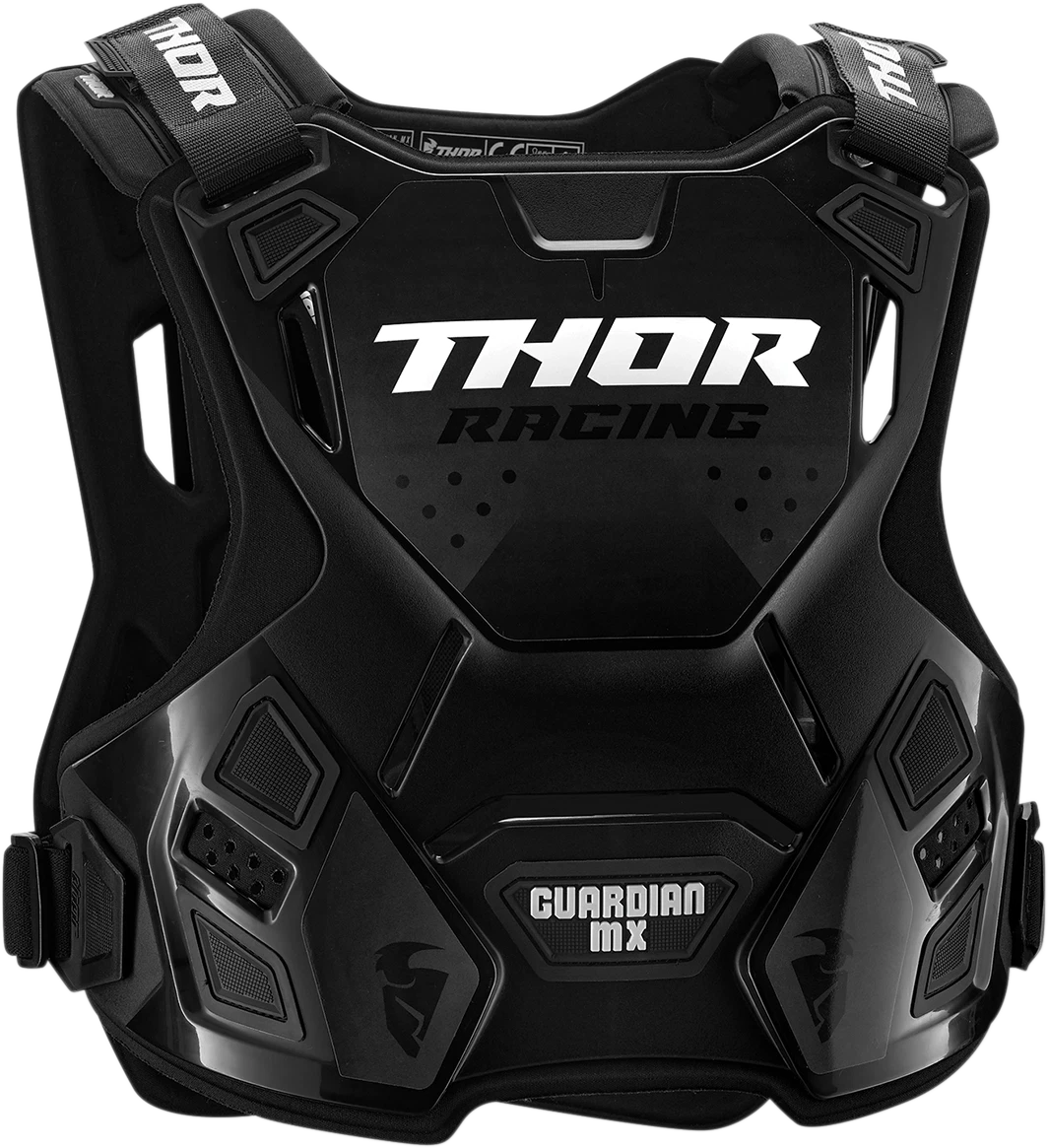 Black Thor Racing protective chest armor on a white background