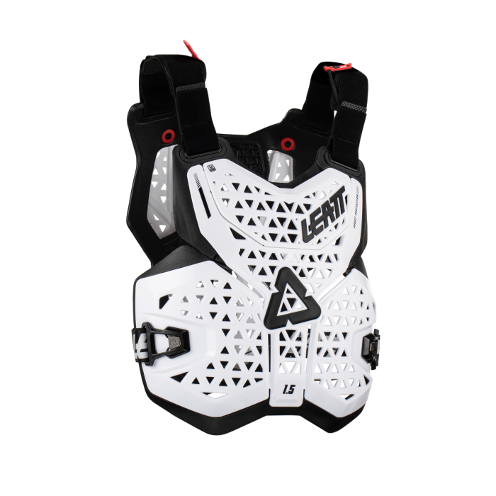 White Leatt Chest Protector 1.5 on a white background