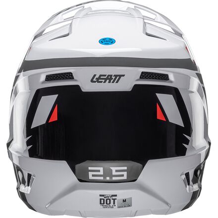 White Leatt Moto 2.5 Helmet on a white background.