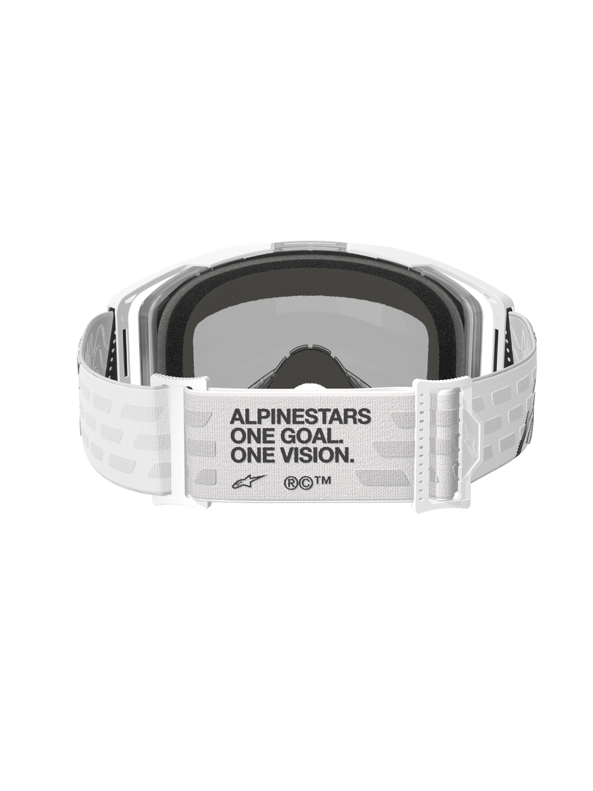 White/Silver Alpinestars Vision 8 Goggle on a white background