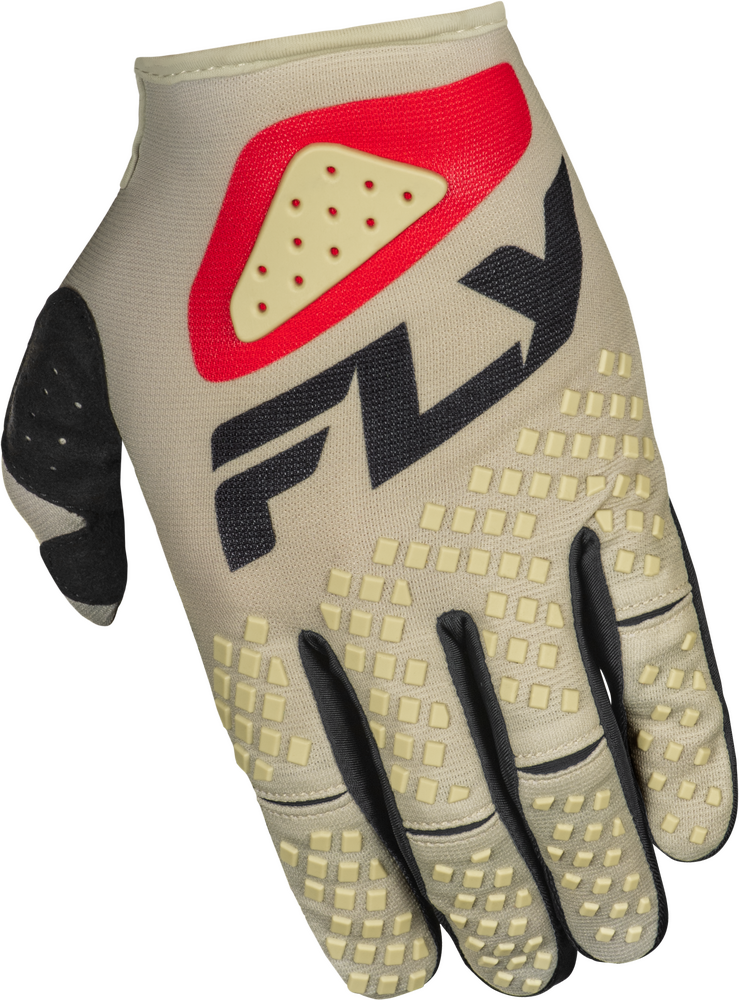 FLY RACING KINETIC SYM GLOVES LIGHT GREY/RED/BLACK
