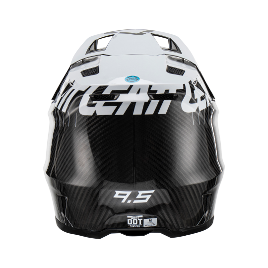 White Leatt Moto 9.5 Carbon V23 Helmet Kit on a white background.