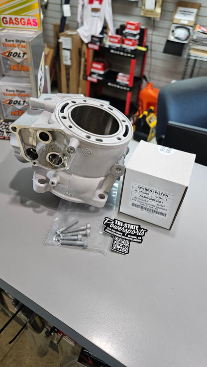 300 Cylinder + Piston Kit with a shop background