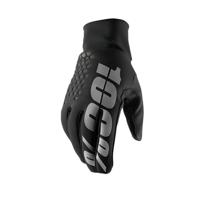 Black 100% Brisker Gloves on a white background.