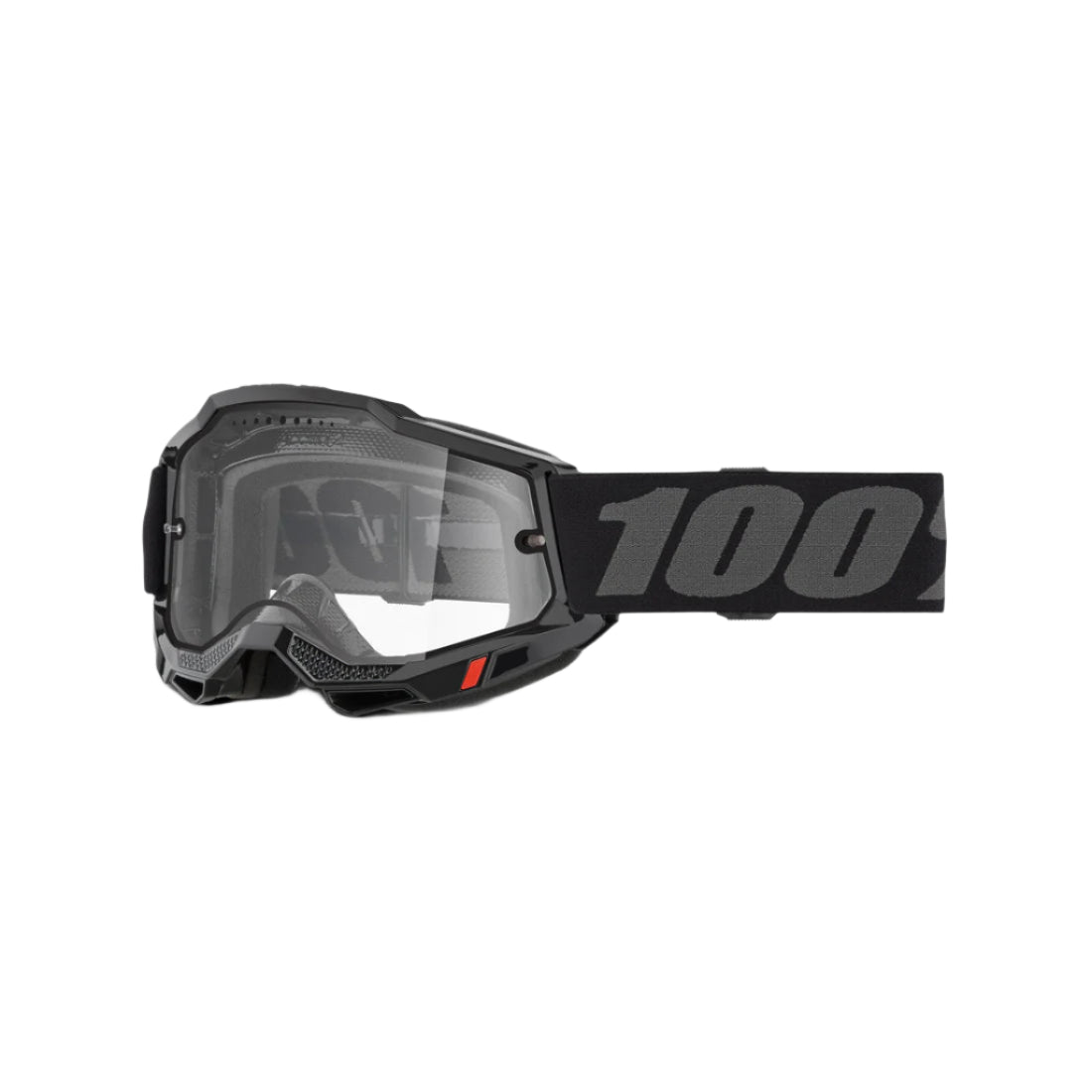 Black/Clear 100% Accuri 2 Goggle on a white background.
