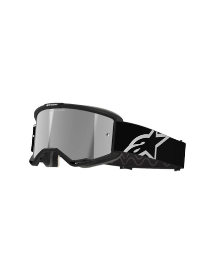 Black/Silver Alpinestars Vision 5 Goggle on a white background.