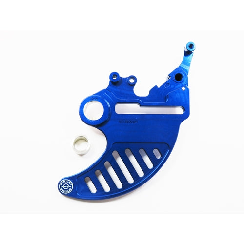 Bullet Proof Designs rear disc guard for KTM, Husqvarna, GasGas, and Stark Varg 125â€“501 bikes, 2004â€“2025, protects rear brake rotor, lightweight one-piece design, includes 20/22/25mm axle spacers, off-road and motocross use