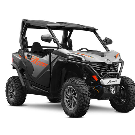 Side mirror for CFMoto vehicle, featuring a black, rectangular mirror mounted on a vehicle frame.