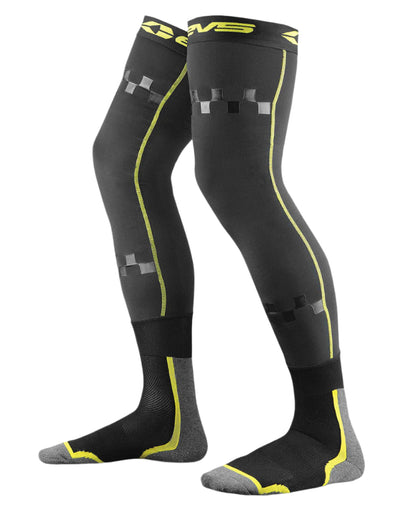 EVS Fusion Black and gray compression leggings with reflective stripes on a white background