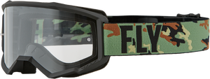 FLY RACING FOCUS GOGGLE CAMO W/ CLEAR LENS