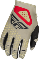 Glove with red and black design on a beige background