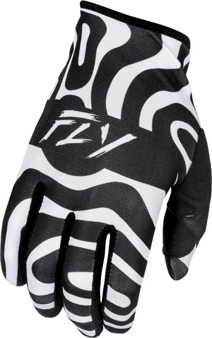 Black and white glove with 'Fly' branding on a white background