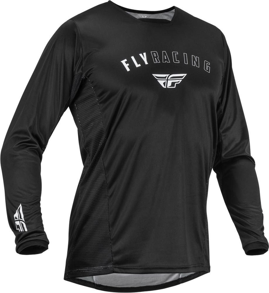 Black long-sleeve shirt with Fly Racing logo on a white background