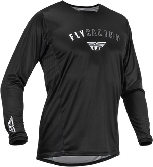 Black long-sleeve shirt with Fly Racing logo on a white background