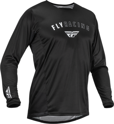 Black long-sleeve shirt with Fly Racing logo on a white background