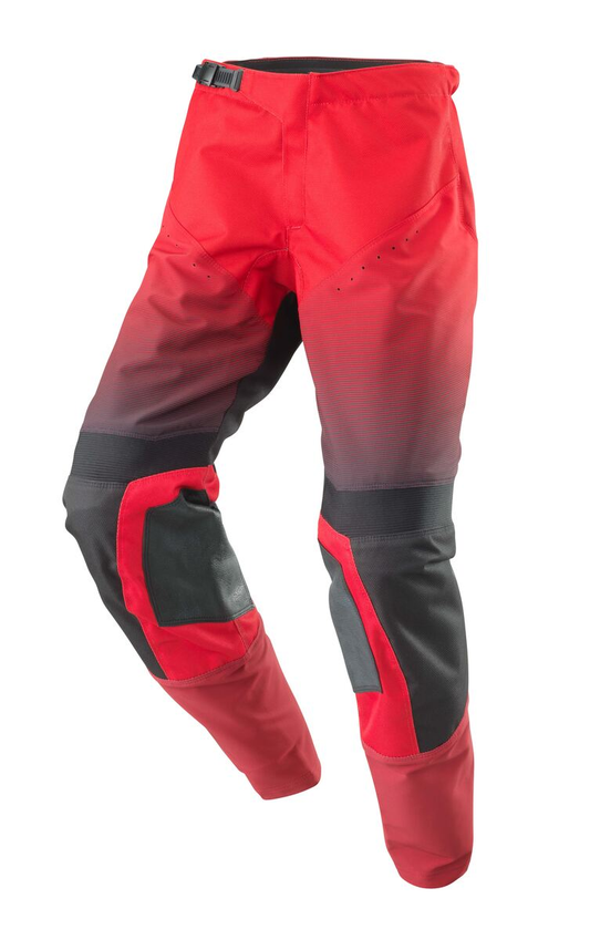 Red GASGAS Offroad Pants on a white back ground.