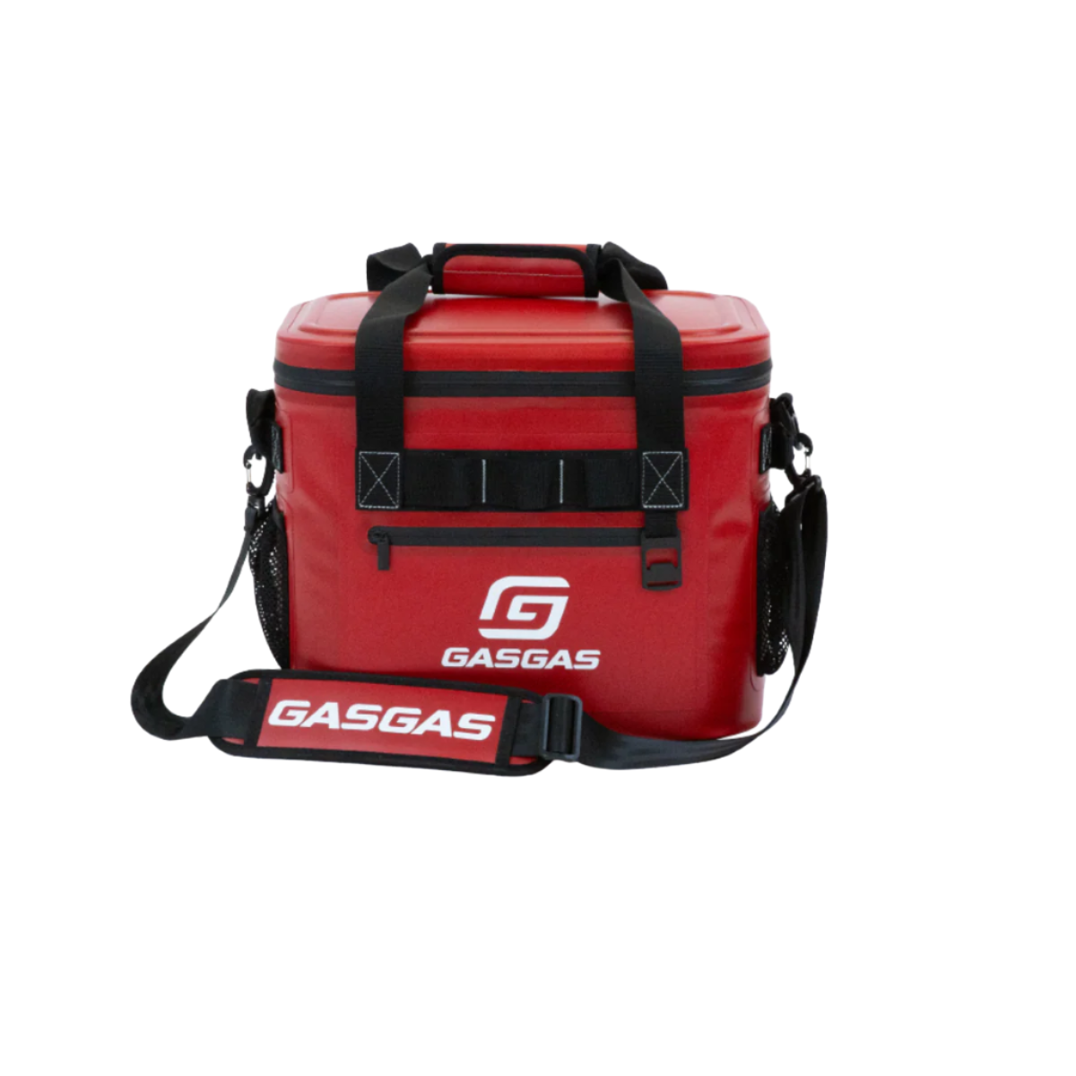 Red GasGas cooler bag with a white background
