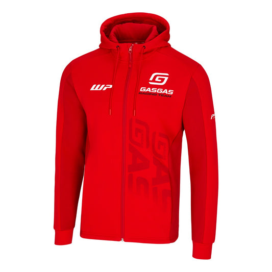 Red hoodie with GasGas logo on a white background