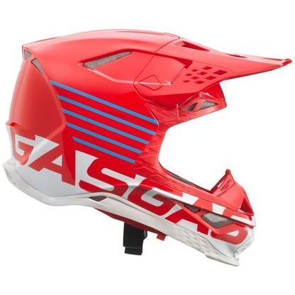 Red and White GasGas Helmet on a white background.