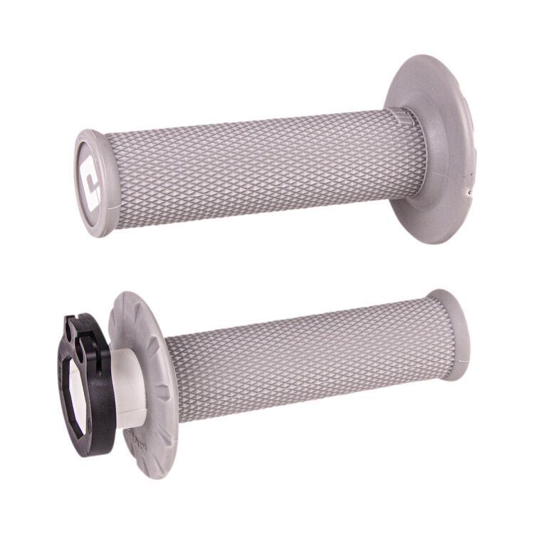 Grey ODI No Waffle Lock On Grips on a white background.
