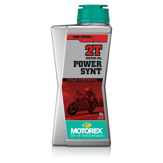 Motorex 2T Motor Oil Power Synt bottle on a white background