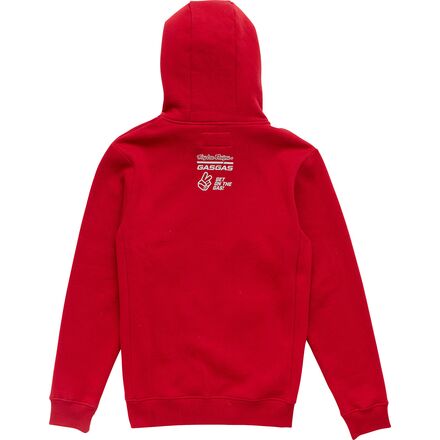 Red TLD GasGas Team Zip Hoodie on a white background.