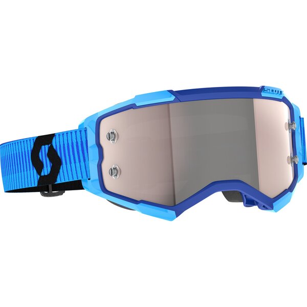 Scott Furry Blue goggles with a reflective lens on a white background