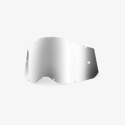 Silver 100% Accuri2 / Racecraft2 / Strata2 Single-Layer Lens on a white background.