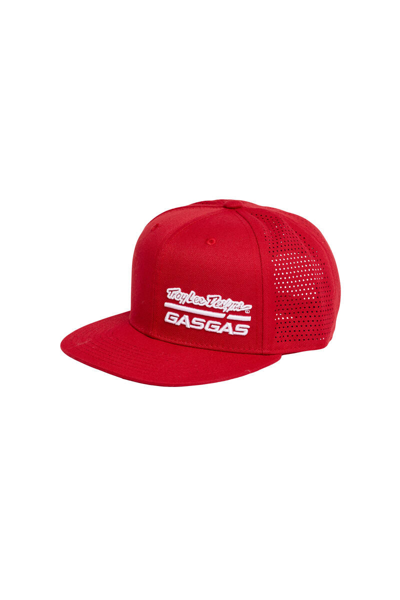 Red cap with 'Gasgas' logo on a white background