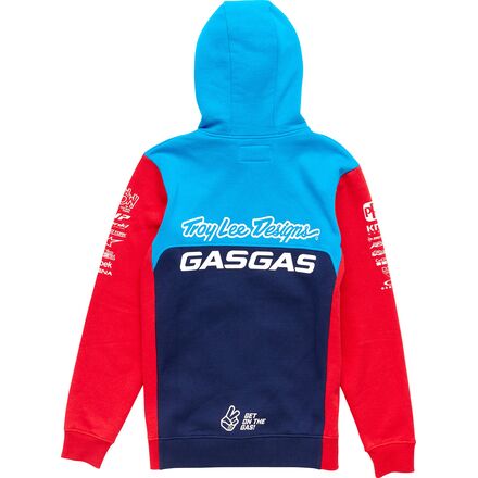 TLD GasGas Team Zip Hoodie on a white background