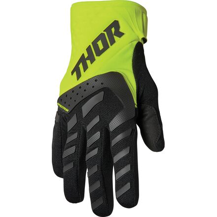 Yellow and black glove with 'Thor' branding on a white background