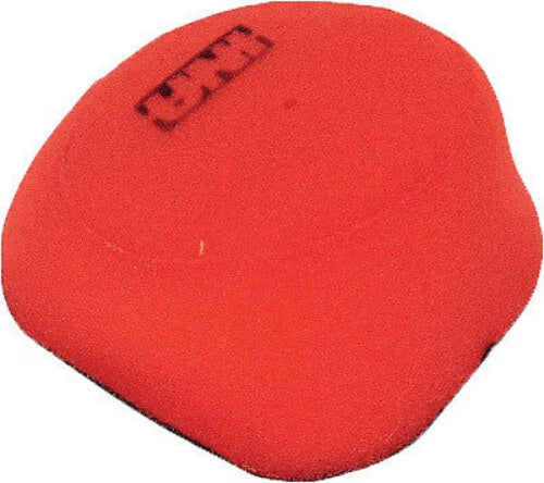Red foam UNI Filter with a brand logo on a white background