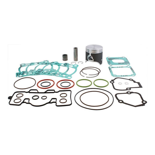 Engine gasket set and piston on a white background