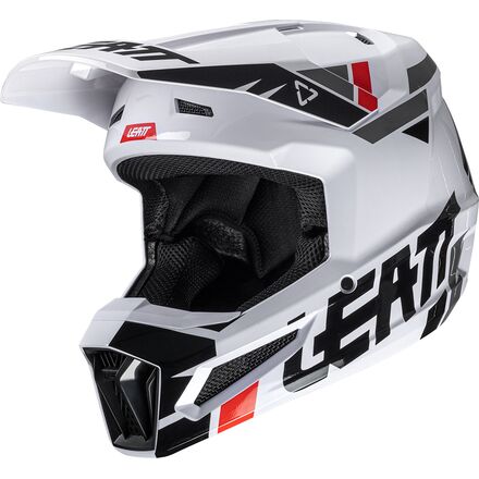 White Leatt Moto 2.5 Helmet on a white background.