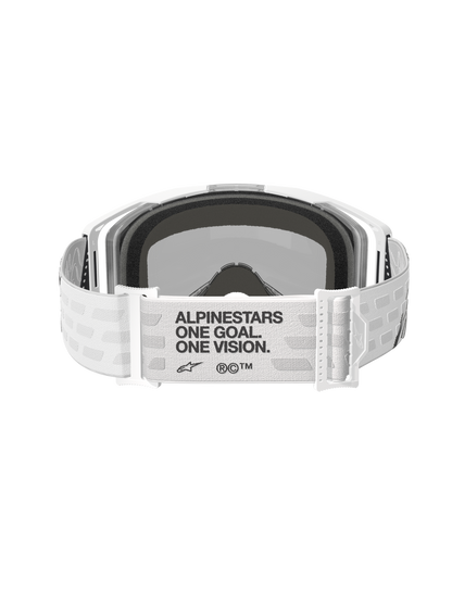 White/Silver Alpinestars Vision 8 Goggle on a white background