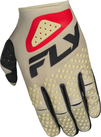 FLY RACING KINETIC SYM GLOVES LIGHT GREY/RED/BLACK