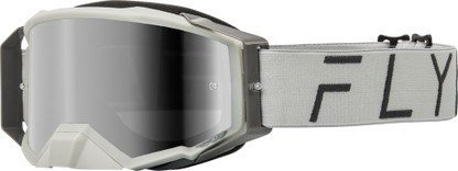 FLY Racing Zone Pro Goggles Grey with Grey Mirror Smoke Lens