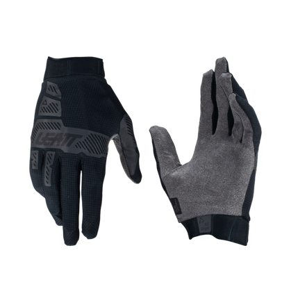 LEATT Black and gray gloves on a white background