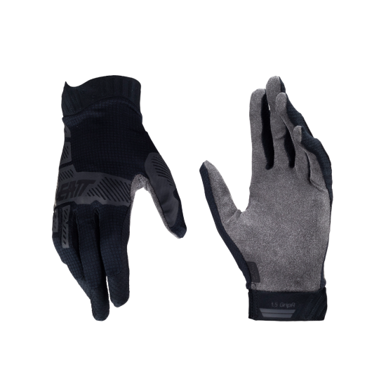 Black and gray gloves on a white background