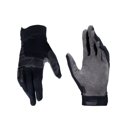 Black and gray gloves on a white background