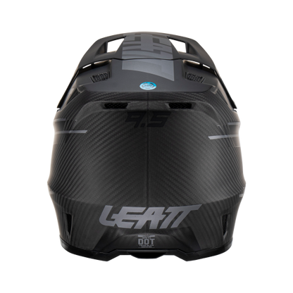 Black Leatt Moto 9.5 Carbon V23 Helmet Kit on a white background.